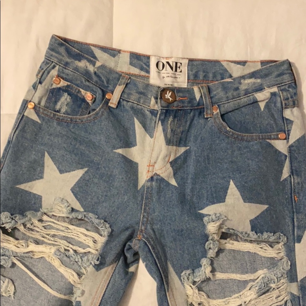 ONE Ripped Cropped Denim Jeans